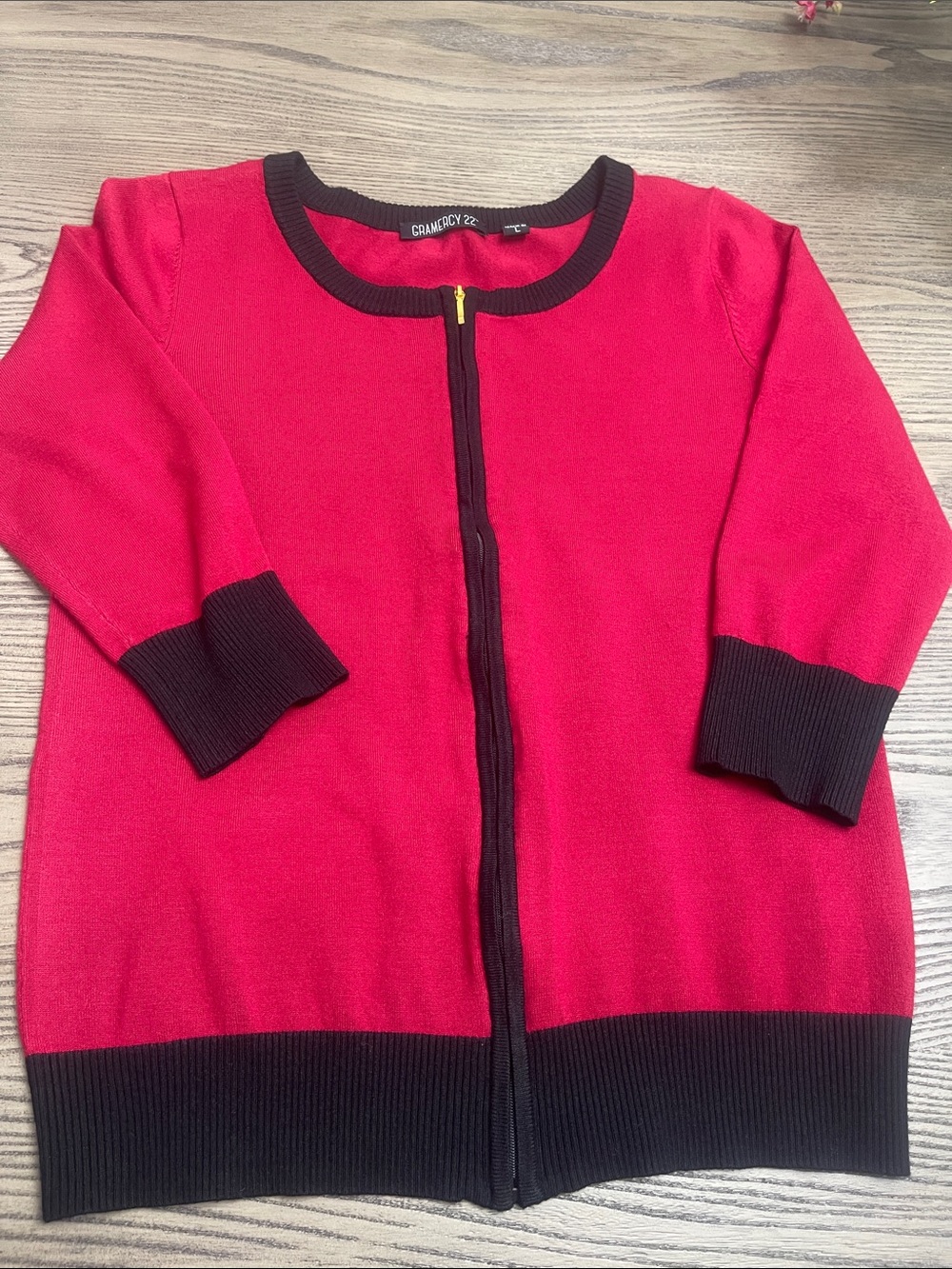 Gramercy 22 Crimson & Black Zip Front Cardigan - Crew Cuts Style